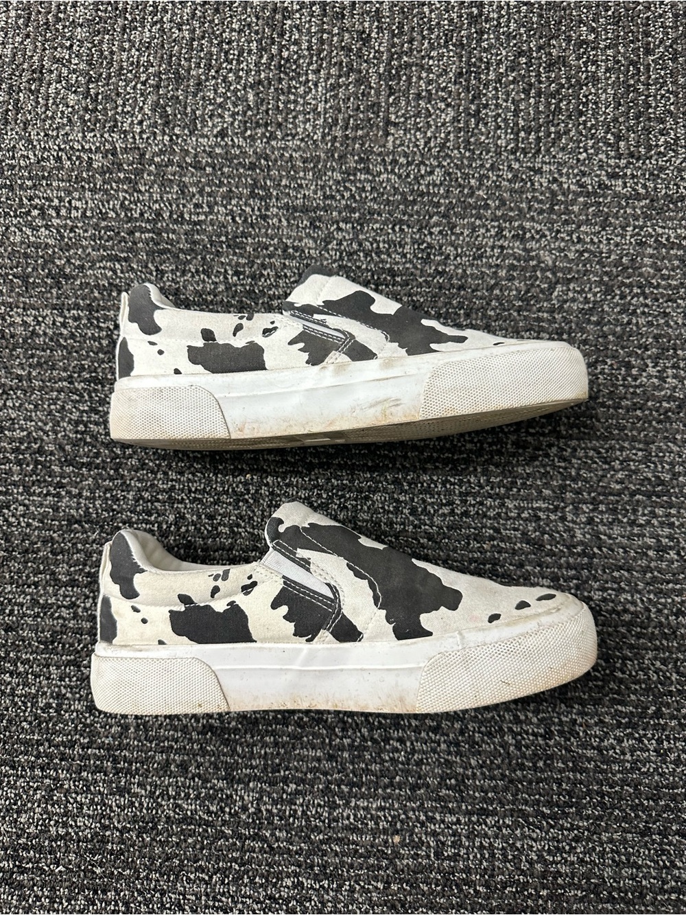 Jenn Ardor Black White Cow Print Slip-On Canvas Sneakers US 6.5 - Picture 7 of 11